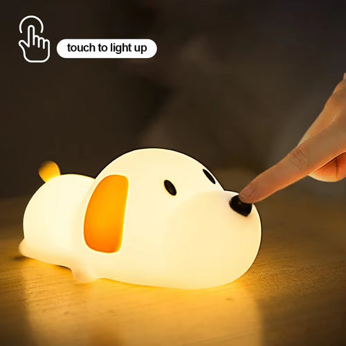 Adorable Silicone Puppy Night Light - Perfect for Kids' Bedrooms and Holiday Gifts! 🌙🐾✨