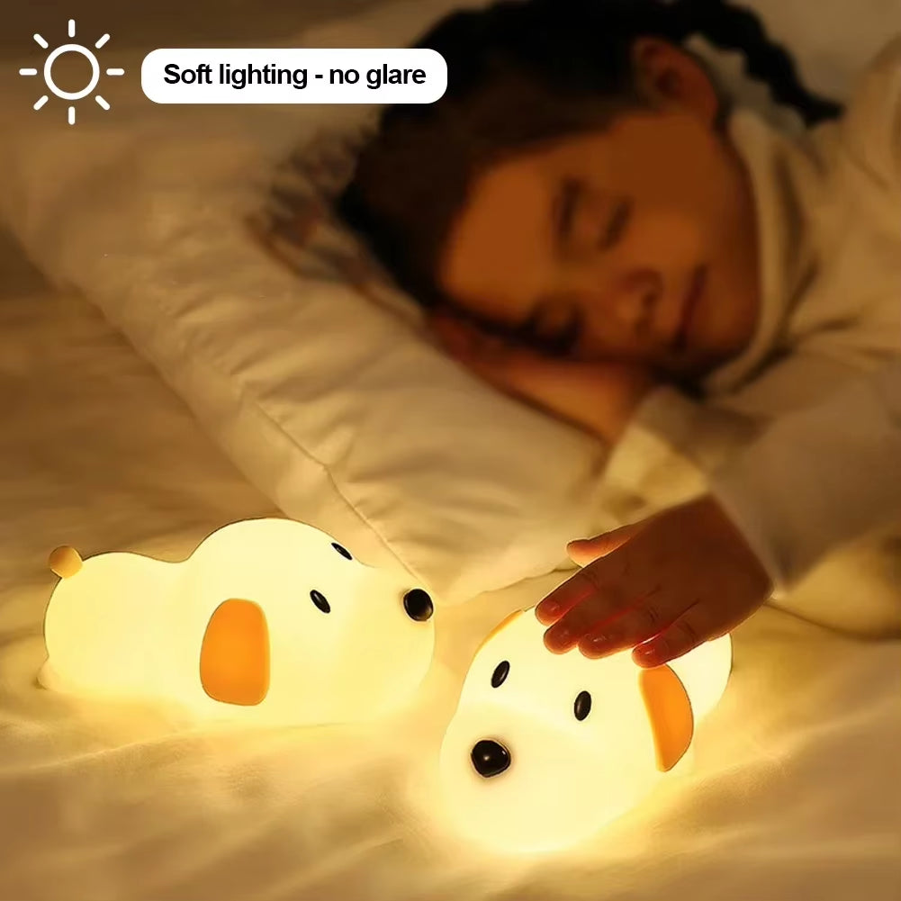 Adorable Silicone Puppy Night Light - Perfect for Kids' Bedrooms and Holiday Gifts! 🌙🐾✨