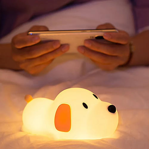 Adorable Silicone Puppy Night Light - Perfect for Kids' Bedrooms and Holiday Gifts! 🌙🐾✨