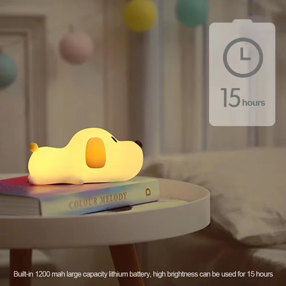 Adorable Silicone Puppy Night Light - Perfect for Kids' Bedrooms and Holiday Gifts! 🌙🐾✨