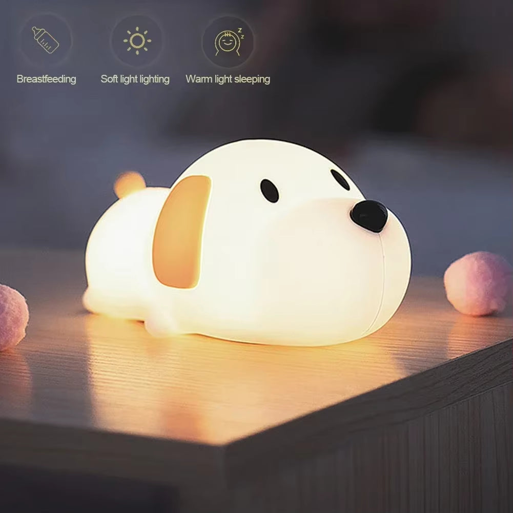 Adorable Silicone Puppy Night Light - Perfect for Kids' Bedrooms and Holiday Gifts! 🌙🐾✨